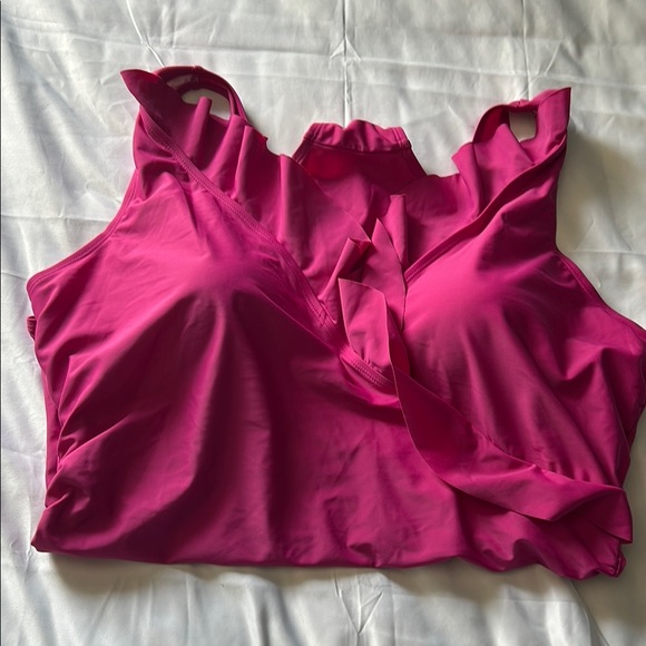 Bold Pink One-Piece Swimsuit with Full Coverage - Picture 6 of 6
